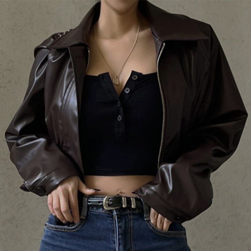 Chaqueta de polipiel · estilo retro