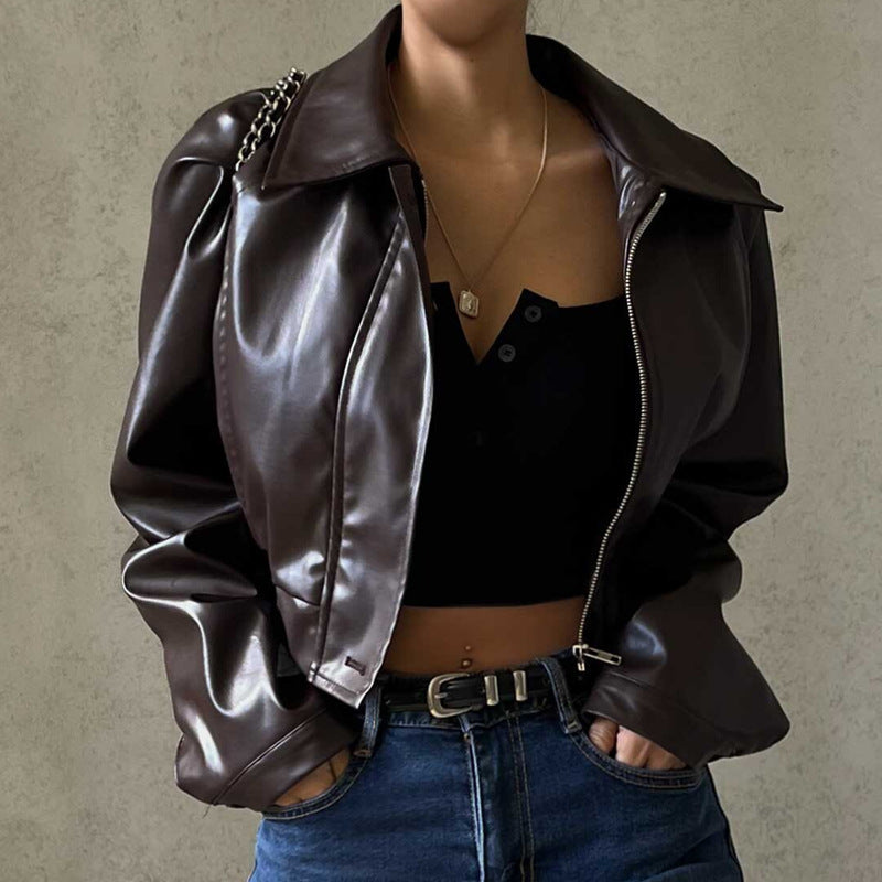 Chaqueta de polipiel · estilo retro