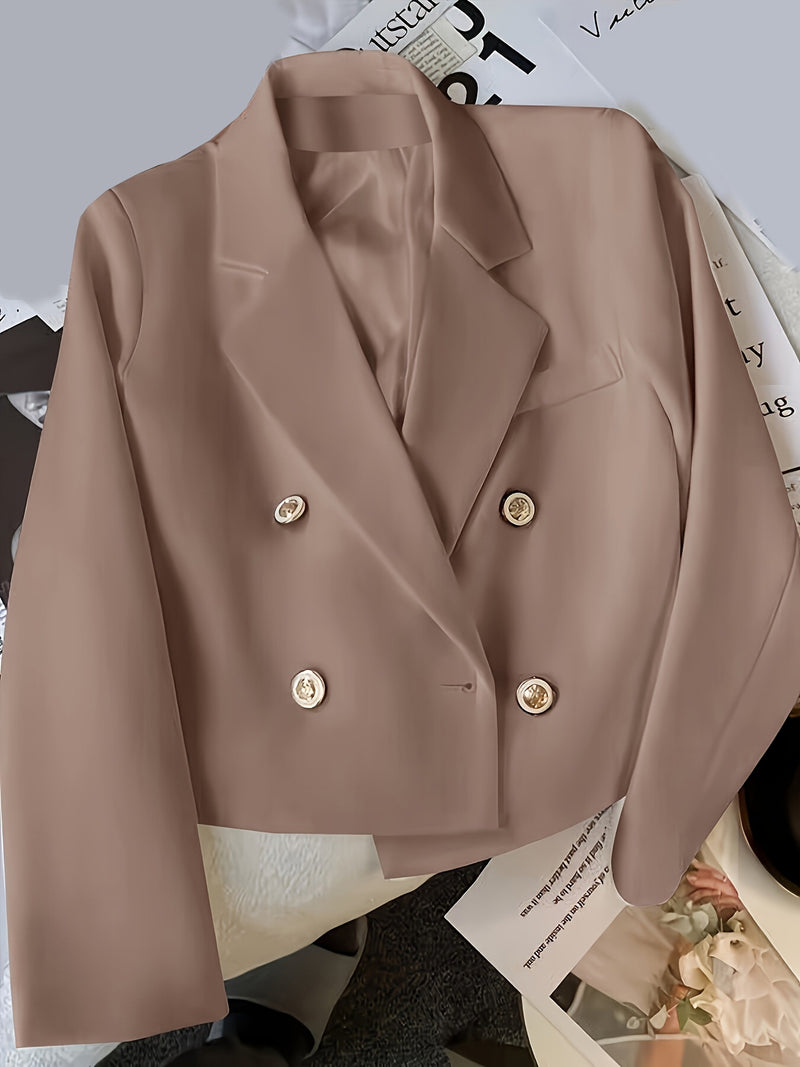 Blazer corto cruzado · botones dorados