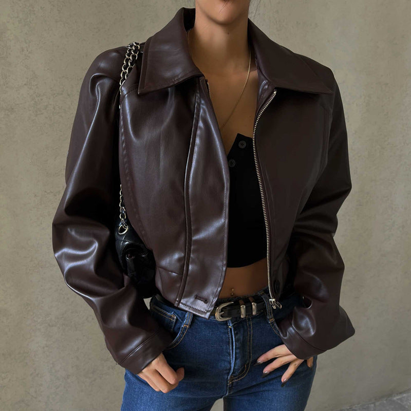Chaqueta de polipiel · estilo retro